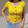 Bluza de dama cu nasturi-galben Cod:1533-2