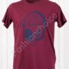 Tricou maxi cu print modern- bordo- cod 113