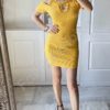 Rochie eleganta din dantela- mustar - cod 2302-5