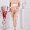 Compleu sport cu banda elastica si gluga-capucino cod 3019-2