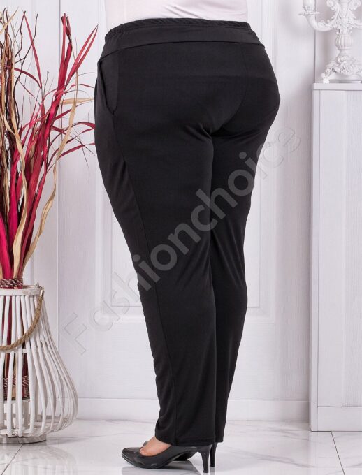 Pantalon maxi cu buzunare-negru cod 7046