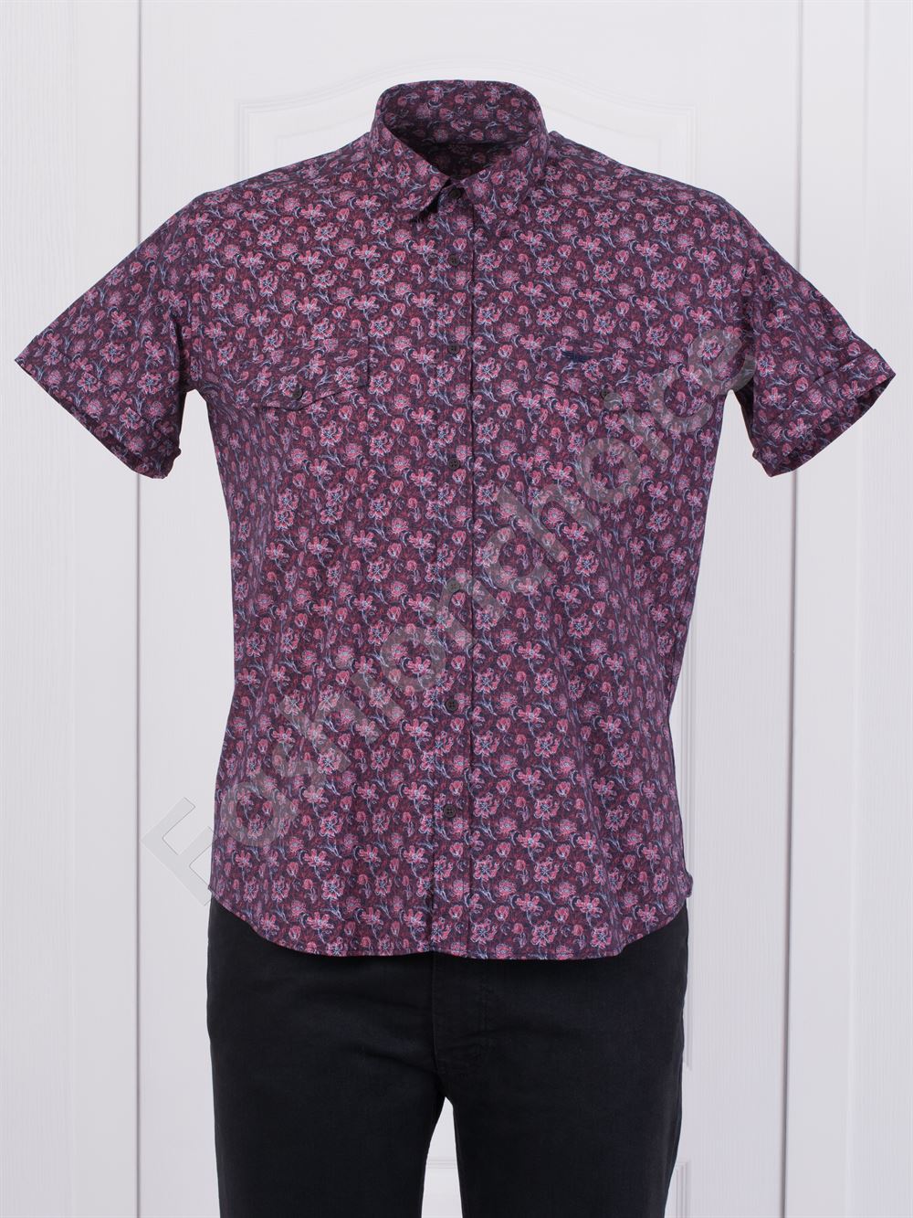 Camasa eleganta cu imprimeu floral /3XL-6XL/-mov cod 2106-1