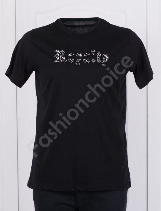 Bluza maxi cu inscris in relief ROYALTY/2XL-8XL/-negru cod 139