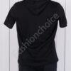 Bluza maxi cu maneca scurta si gluga-negru cod 115