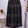 Fusta maxi in carouri culoare maro-cod 323-3