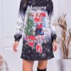 Rochie tip tunica cu inscris Happy New Year cod 2582-13