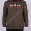 Hanorac hoodie cu buzunar tip cangur/marimi mari/-kaki cod 21512-1