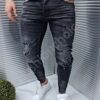 Blugi negri cu patch-uri si accesorizat modern cod 3579