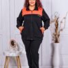 Compleu sport din doua piese/marimi maxi/-negru/orange-cod 035-5