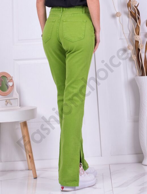 Blugi de dama Charleston cu fante -verde cod 8107