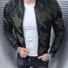 Geaca barbati din fas cu figuri geometrice-negru/verde cod 8011