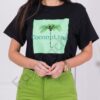 Bluza moderna cu inscris Coconut-negru Cod 18-3
