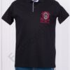 Bluza barbati cu guler si inscris-negru-cod 22301