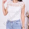 Top de dama cu decoratie din dantela-alb-cod 08658