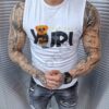 Tricou Just say yup fara maneci-alb-cod 3075