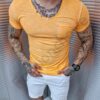 Tricou barbati cu nasturi-orenge neon cod 100-3