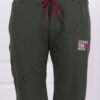 Pantalon sport cu lungime 7/8 si inscris-kaki cod 22409-1