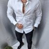 Camasa eleganta in marimi mari /XL-5XL/-alb-cod 3166-1