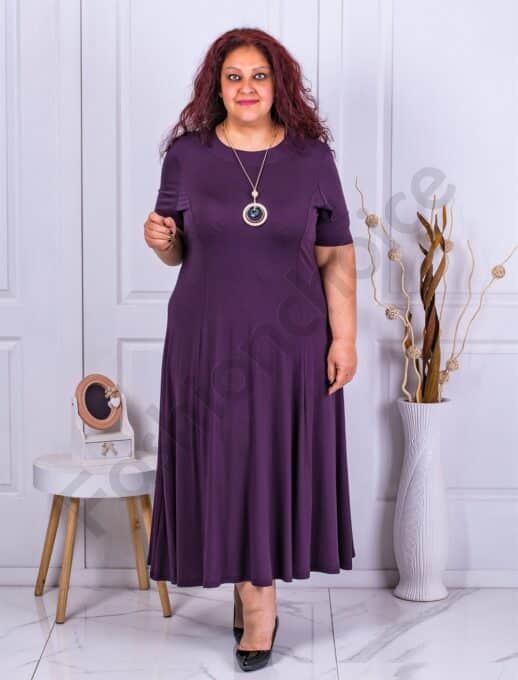 Rochie eleganta maxi in clos+cadou colier-mov-cod 236085-7