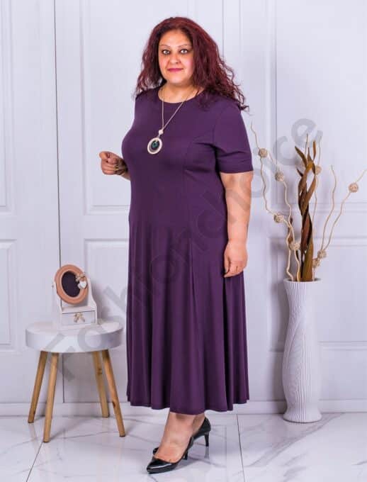 Rochie eleganta maxi in clos+cadou colier-mov-cod 236085-7