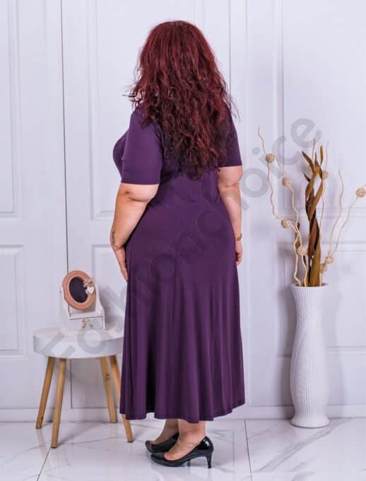 Rochie eleganta maxi in clos+cadou colier-mov-cod 236085-7