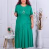 Rochie eleganta maxi in clos+cadou colier-verde-cod 236085-8