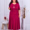 Rochie eleganta maxi in clos+cadou colier-bordo-cod 236085-3