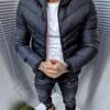 Geaca barbati cu vata siliconata si gluga dupa model Nike-negru-cod 3021
