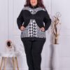 Compleu maxi cu imprimeu Houndstooth-cod 22039