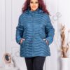 Geaca de dama in marimi super maxi-petrol cod 2218-1