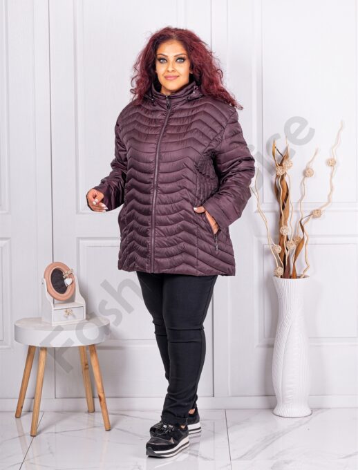 Geaca de dama in marimi super maxi-marsala cod 2218-2