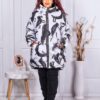Geaca groasa pentru iarna cu design alb/negru cod 61908