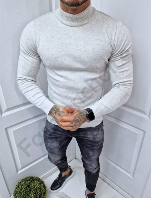 Bluza din tricotaj finut cu guler la baza gatului-sampanie cod 2237-2