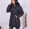 Geaca pentru iarna Fashion cu blana eco pe gluga-negru cod 2228-1