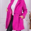 Palton de dama cu buzunare-fucsia cod 8016-4