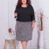 Rochie eleganta cu partea de sus din sifon-argintiu cod 602-2