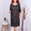 Rochie eleganta din dantela elastica-negru cod 027-2