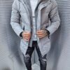 Parka pentru iarna cu gluga din polar-gri cod 8612-2