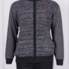 Cardigan maxi tricotat cu buzunare-gri inchis cod 299
