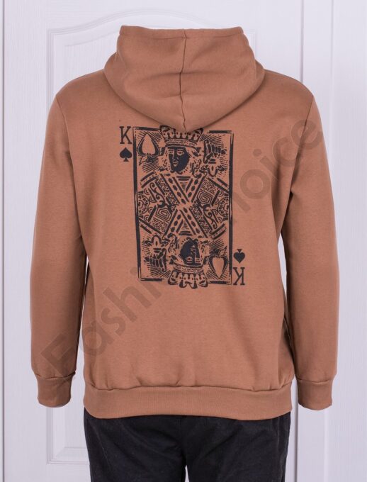 Hanorac vatuit cu aplicatie pe spate-camel cod 22539-1