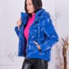 Geaca pentru iarna cu partea din spate alungita-albastru regal cod 2207-1