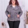 Jacheta maxi cu inchidere asimetrica-gri cod 2663-3