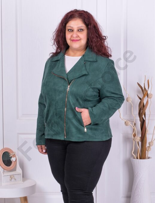 Jacheta maxi cu inchidere asimetrica-verde cod 2663-2