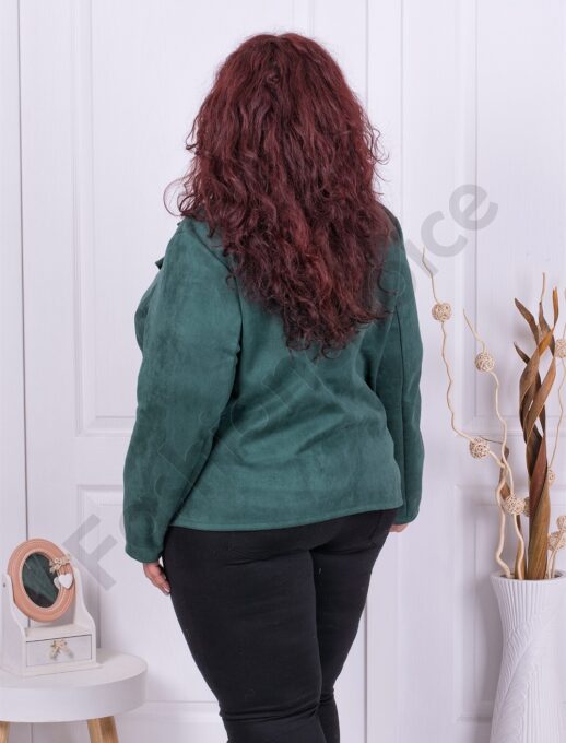 Jacheta maxi cu inchidere asimetrica-verde cod 2663-2