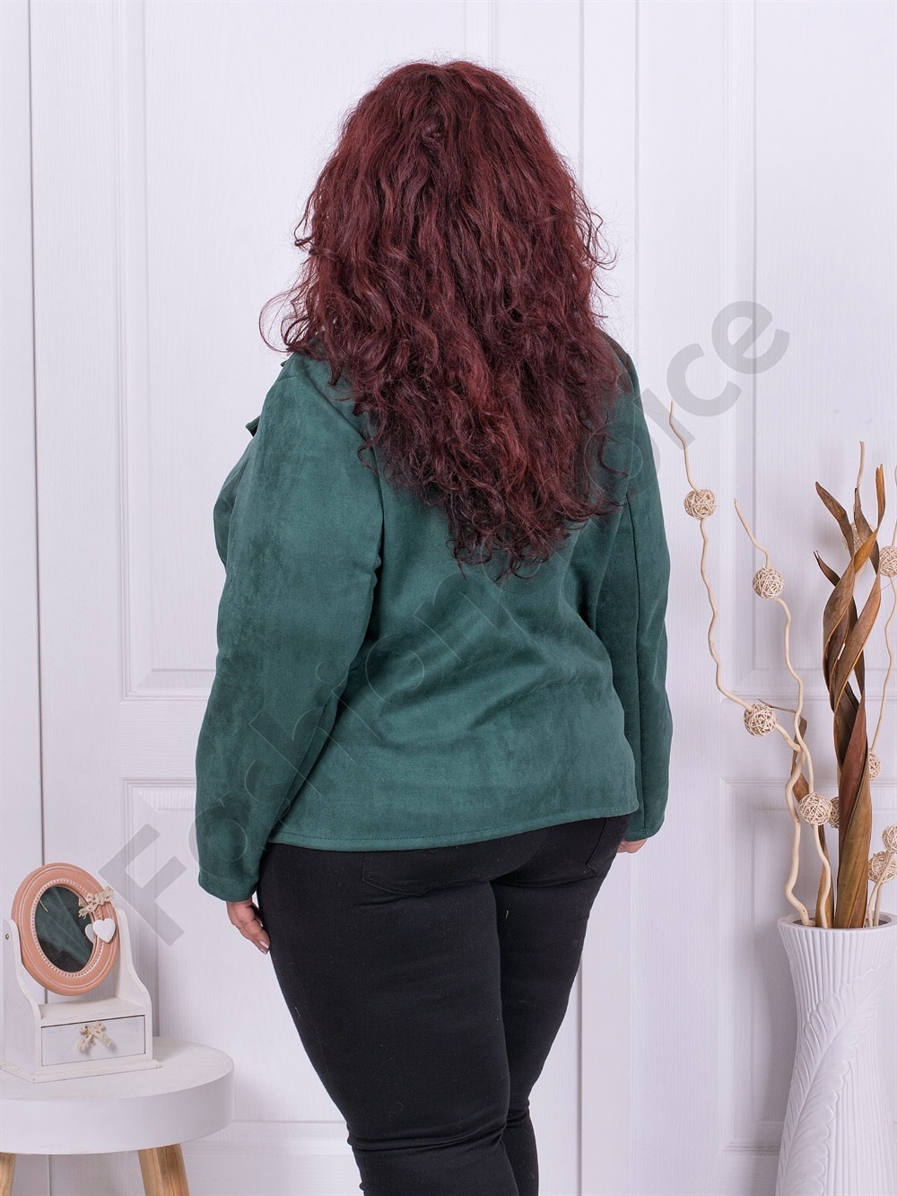 Jacheta maxi cu inchidere asimetrica-verde cod 2663-2