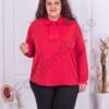 Bluza maxi cu funda la baza gatului-rosu cod 70227-4