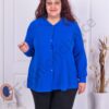 Camasa maxi cu guler la baza gatului-albastru regal cod 211469-2