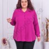 Camasa maxi cu guler la baza gatului-magenta cod 211469-4