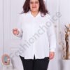 Camasa maxi cu guler la baza gatului-alb cod 211469-3