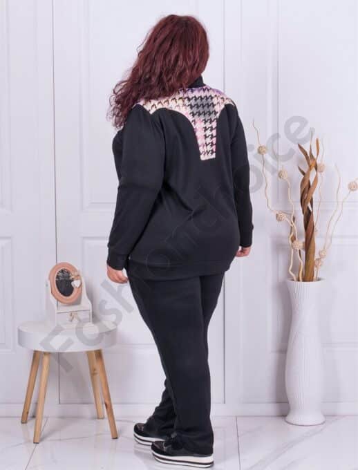 Compleu maxi cu imprimeu colorate Houndstooth-cod 22039-1